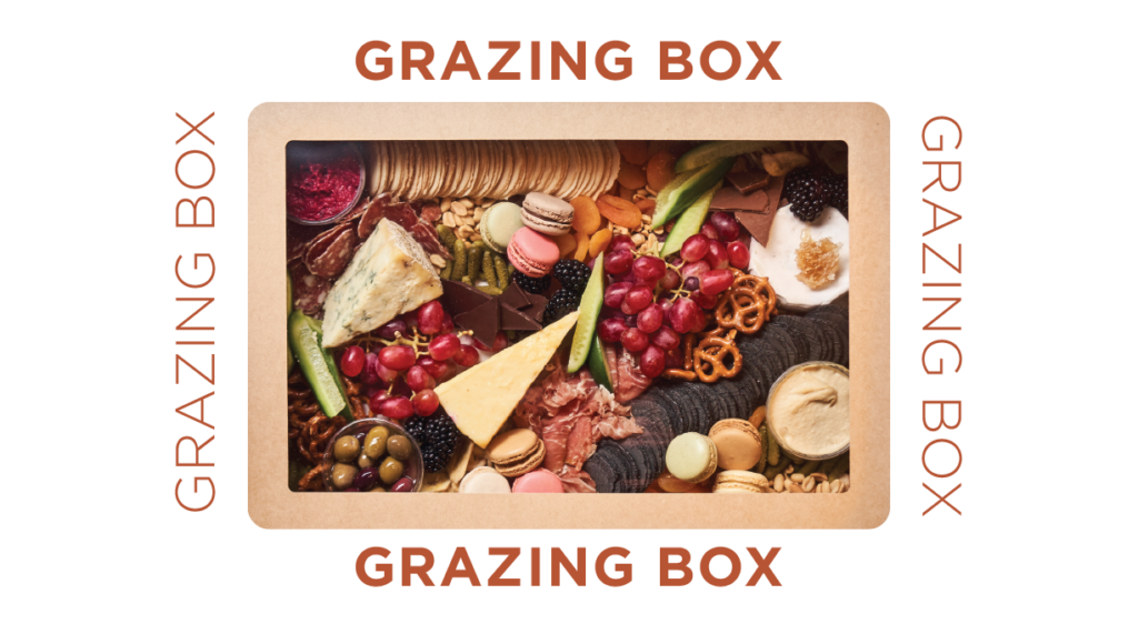 grazing box frontside food and wine
